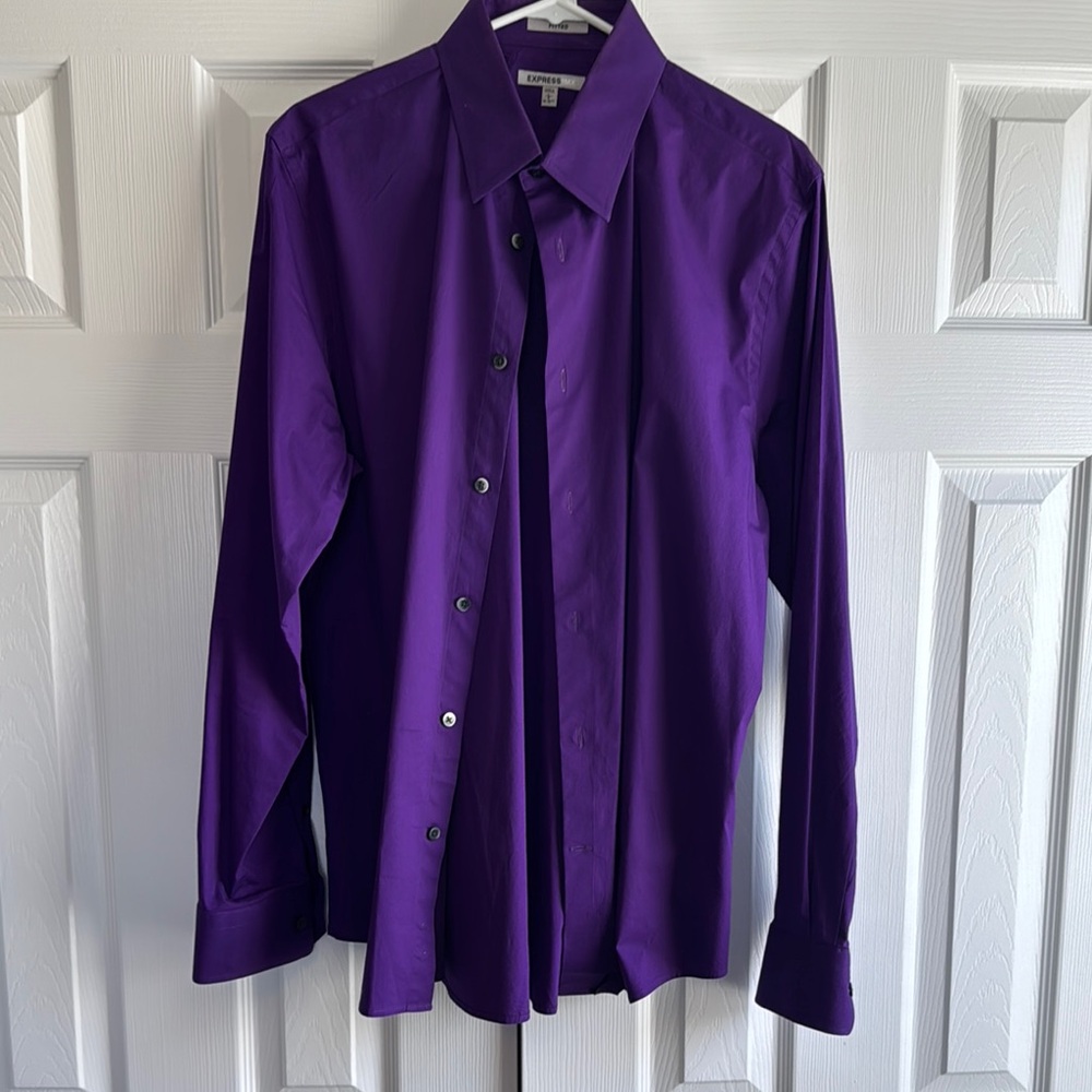 Express- 1MX Men's Purple Dress Shirt- L